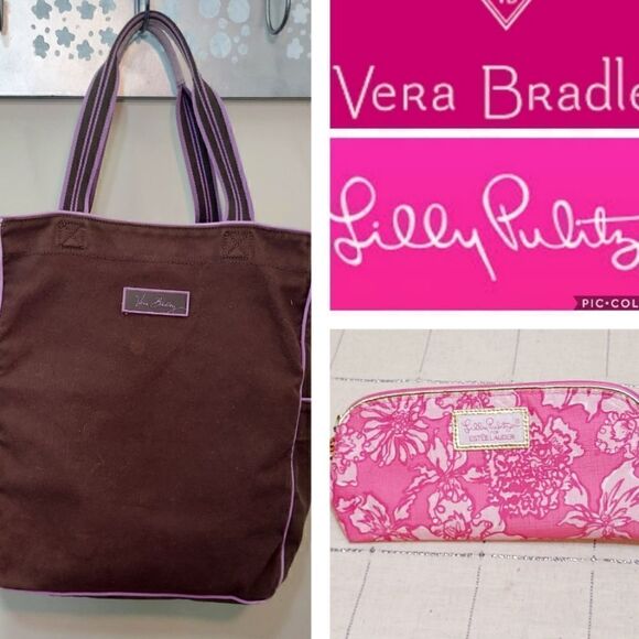 Vera Bradley Handbags - Cotton Canvas Tote & Cosmetic bag